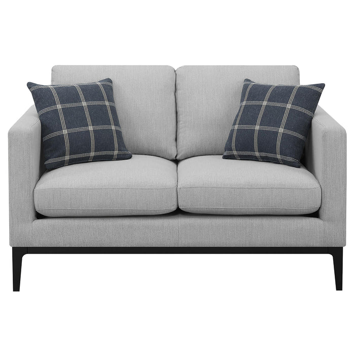 Apperson 3-piece Upholstered Track Arm Sofa Set Light Grey