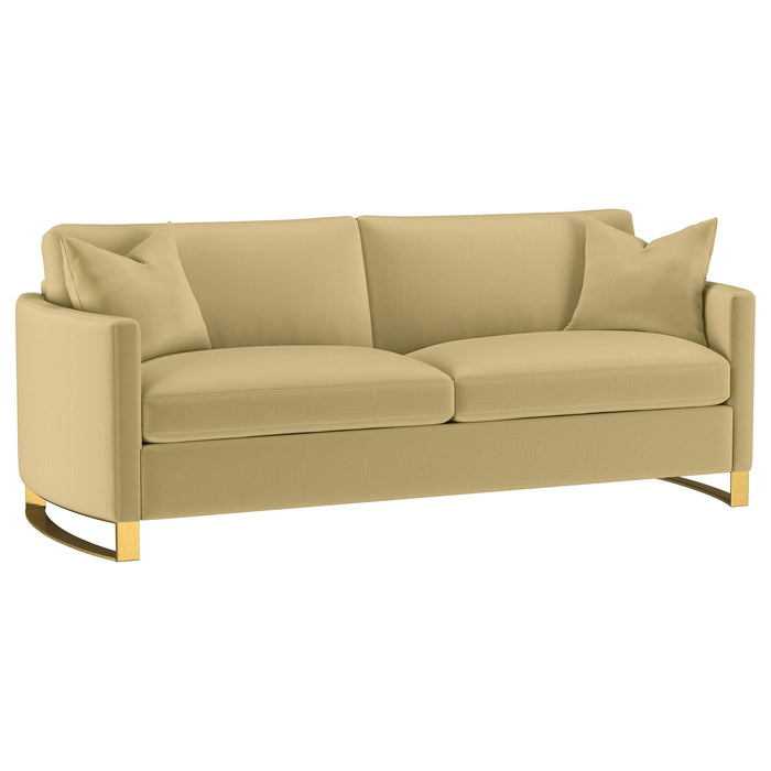 Corliss 2-piece Velvet Upholstered Sofa Set Camel
