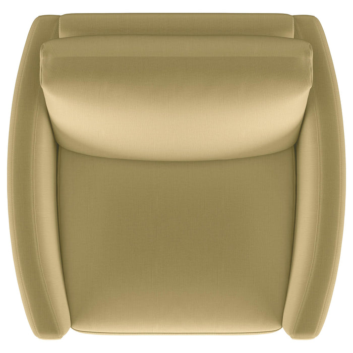 Corliss Upholstered Curved Track Arm Chair Camel