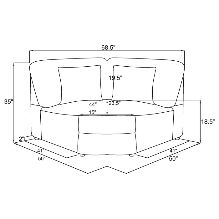 Emberson Upholstered Wedge Ivory