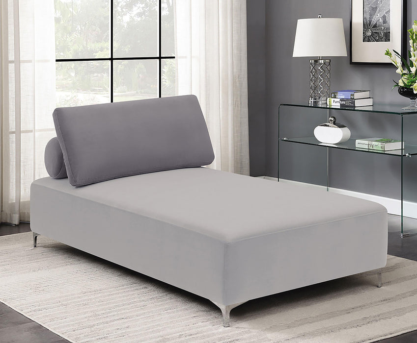 Giovanni Upholstered Accent Chaise Lounger Grey