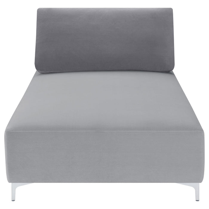 Giovanni Upholstered Accent Chaise Lounger Grey