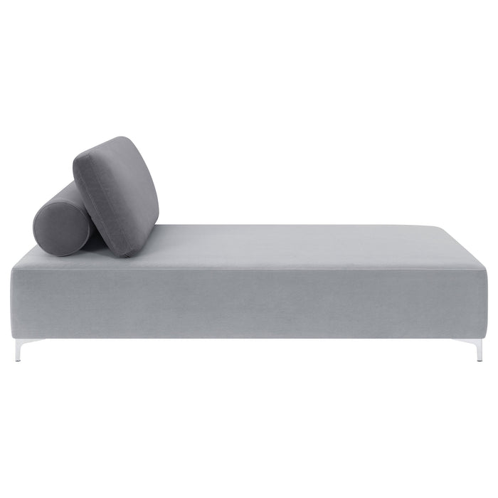 Giovanni Upholstered Accent Chaise Lounger Grey