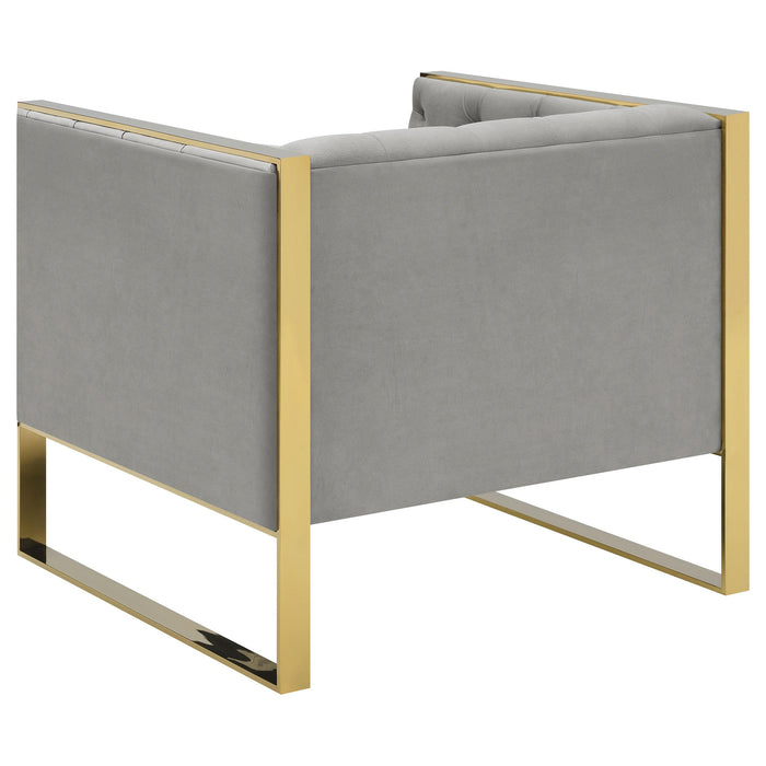 Eastbrook Velvet Upholstered Tufted Accent Chair Grey