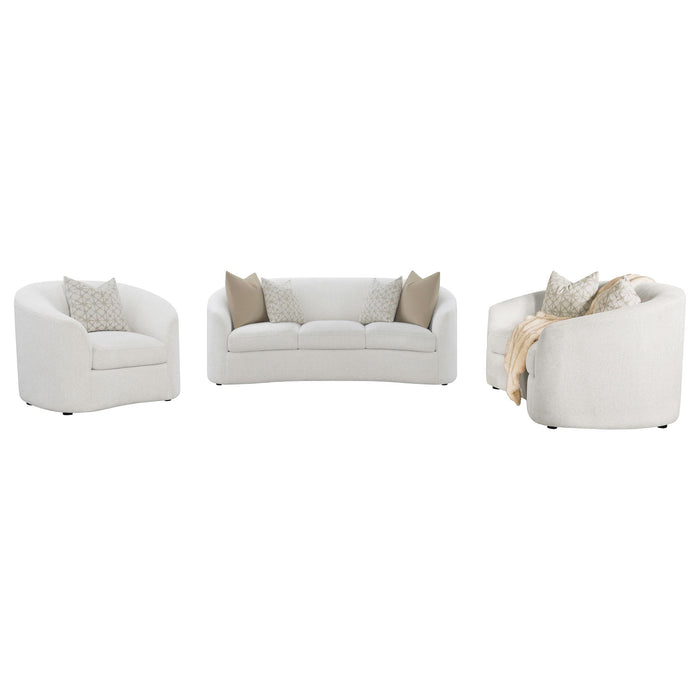 Rainn 3-piece Boucle Upholstered Sloped Arm Sofa Set Latte
