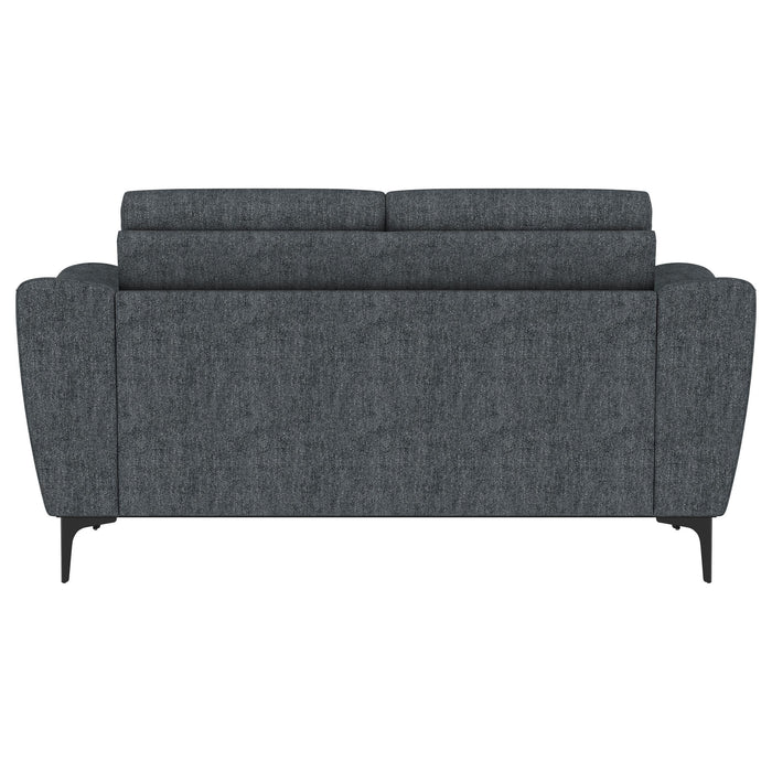 Nolan Upholstered Sloped Track Arm Loveseat Charcoal