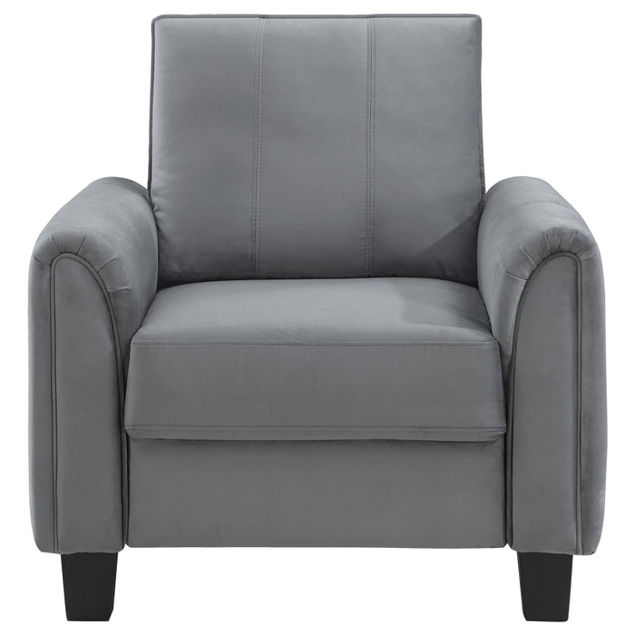 Davis 3-piece Upholstered Rolled Arm Sofa Grey