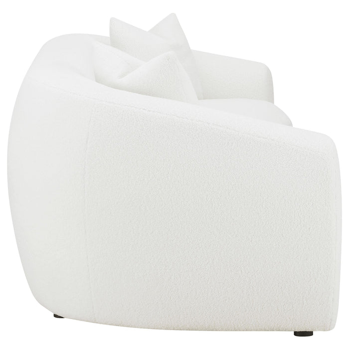 Isabella Faux Sheepskin Upholstered Sofa Natural