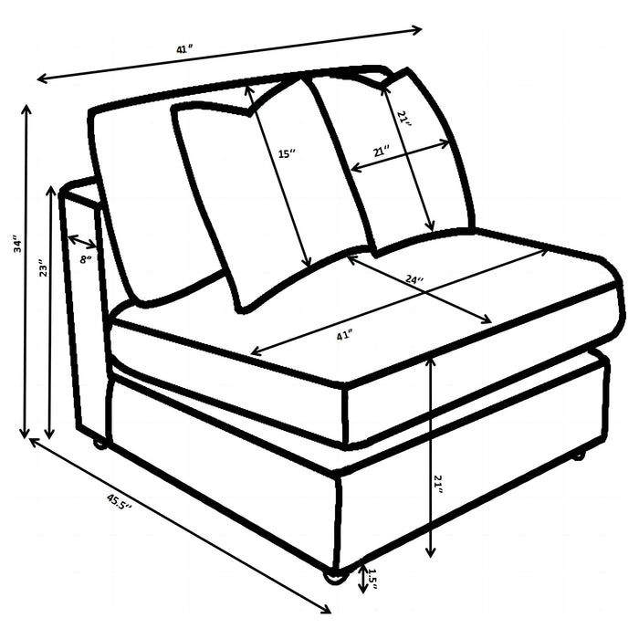 Blaine Upholstered Armless Chair Sand