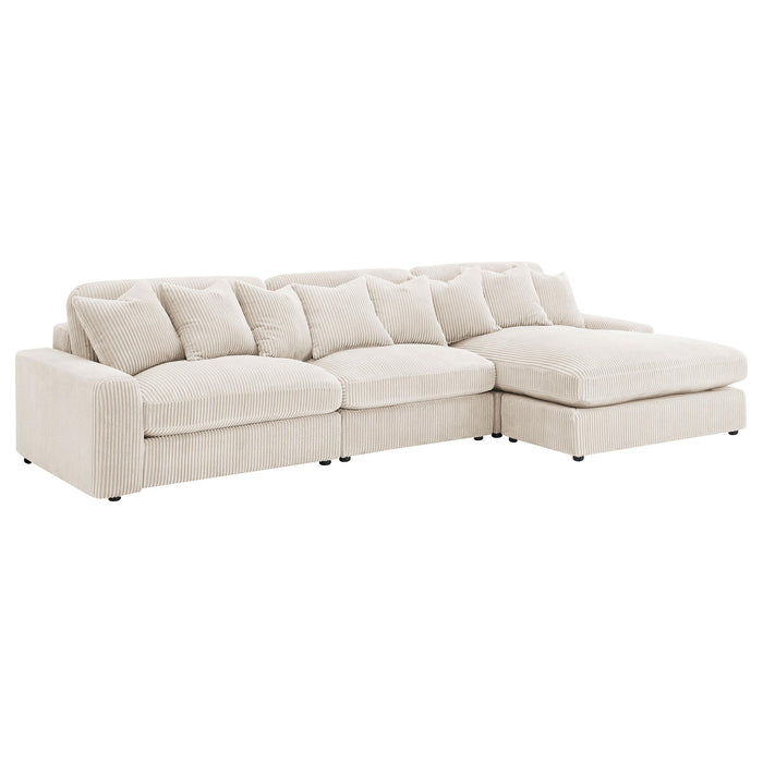 Blaine Upholstered Reversible Chaise Sectional Sofa Sand