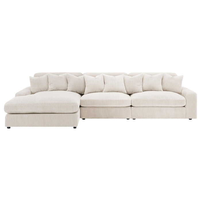 Blaine Upholstered Reversible Chaise Sectional Sofa Sand