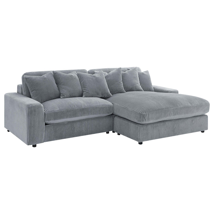 Blaine Upholstered Reversible Chaise Sectional Sofa Fog