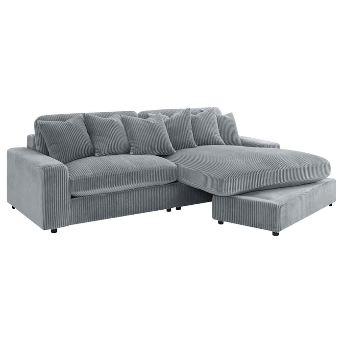 Blaine Upholstered Reversible Chaise Sectional Sofa Fog