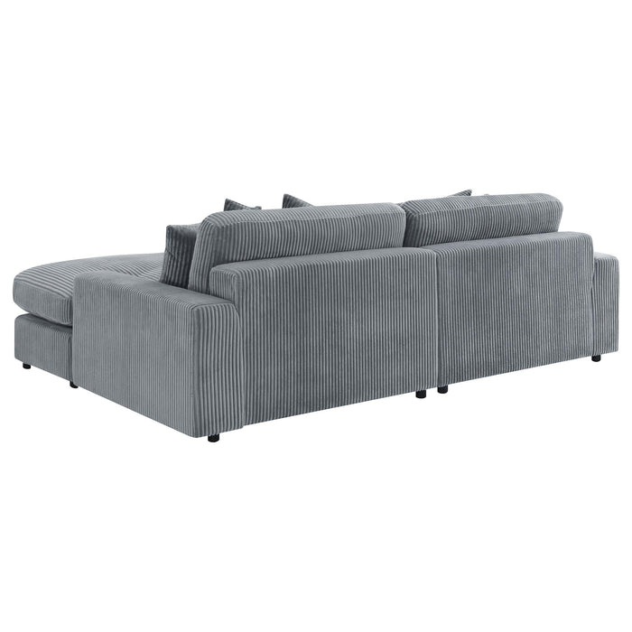 Blaine Upholstered Reversible Chaise Sectional Sofa Fog