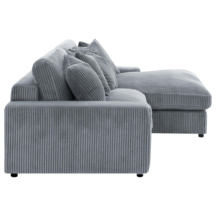 Blaine Upholstered Reversible Chaise Sectional Sofa Fog