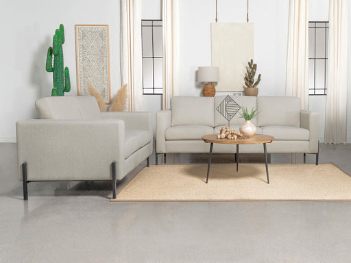 Tilly 2-piece Upholstered Track Arm Sofa Set Oatmeal