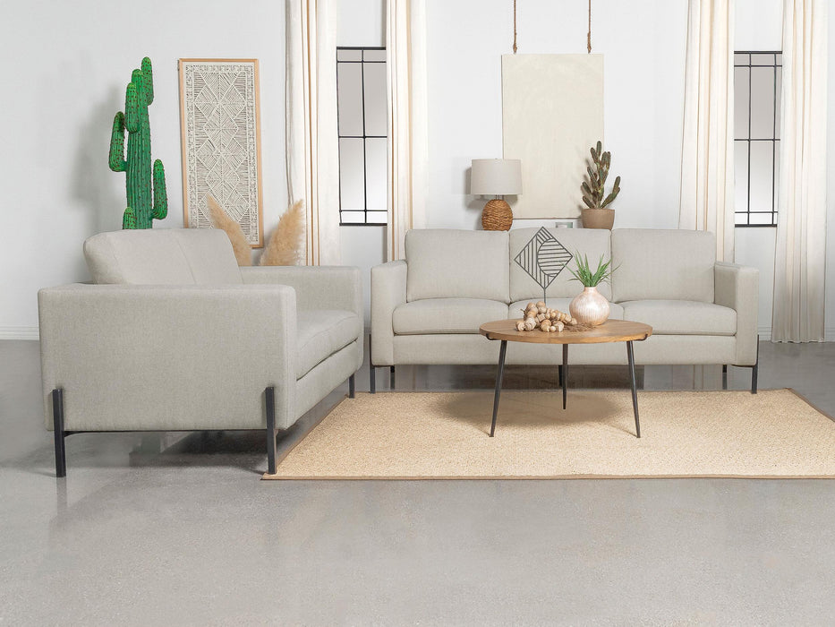 Tilly 2-piece Upholstered Track Arm Sofa Set Oatmeal
