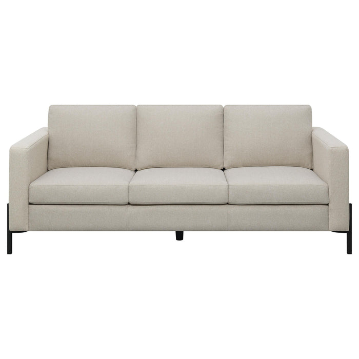 Tilly 3-piece Upholstered Track Arm Sofa Set Oatmeal