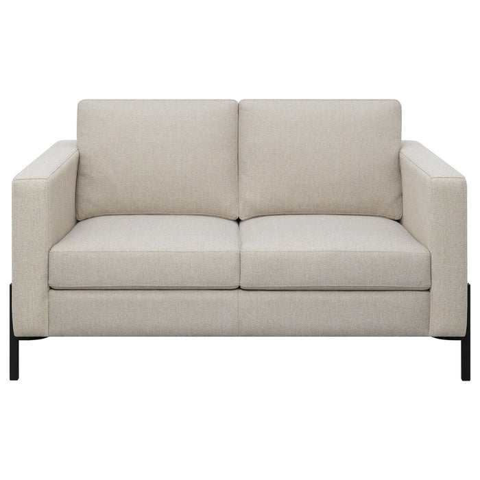 Tilly 3-piece Upholstered Track Arm Sofa Set Oatmeal
