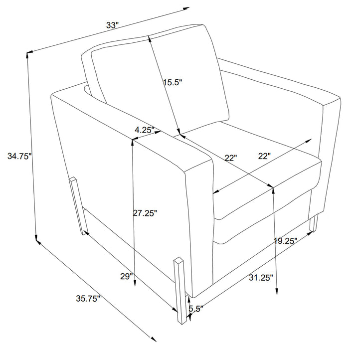 Tilly Upholstered Track Arm Accent Chair Oatmeal