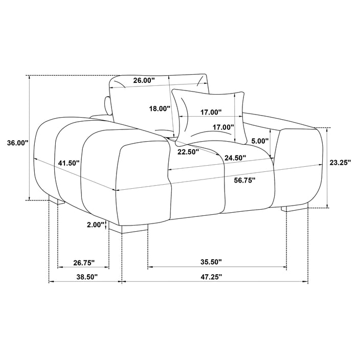 Octavia Upholstered Track Arm Accent Chair Camel