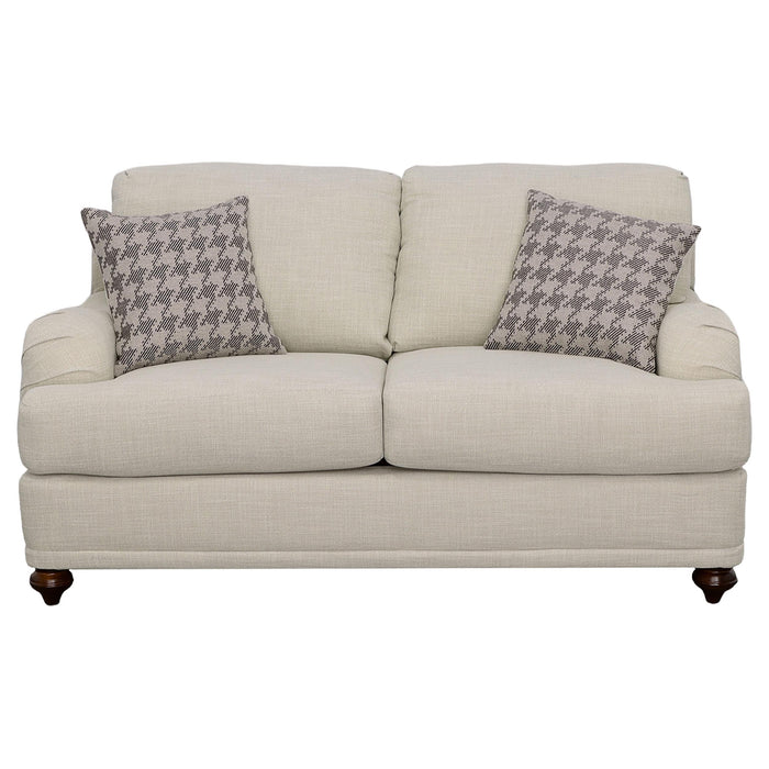 Glenn Upholstered English Arm Loveseat Light Grey and Grey