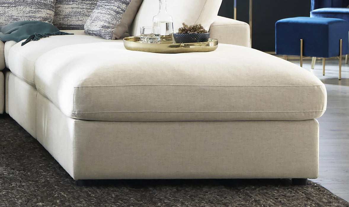 Serene Square Upholstered Ottoman Beige