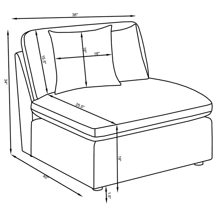 Hobson Upholstered Armless Chair Ivory