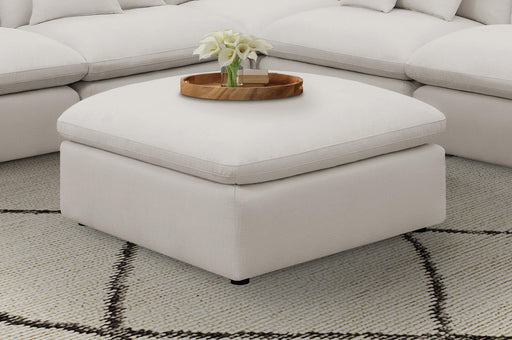 Hobson Square Upholstered Ottoman Ivory