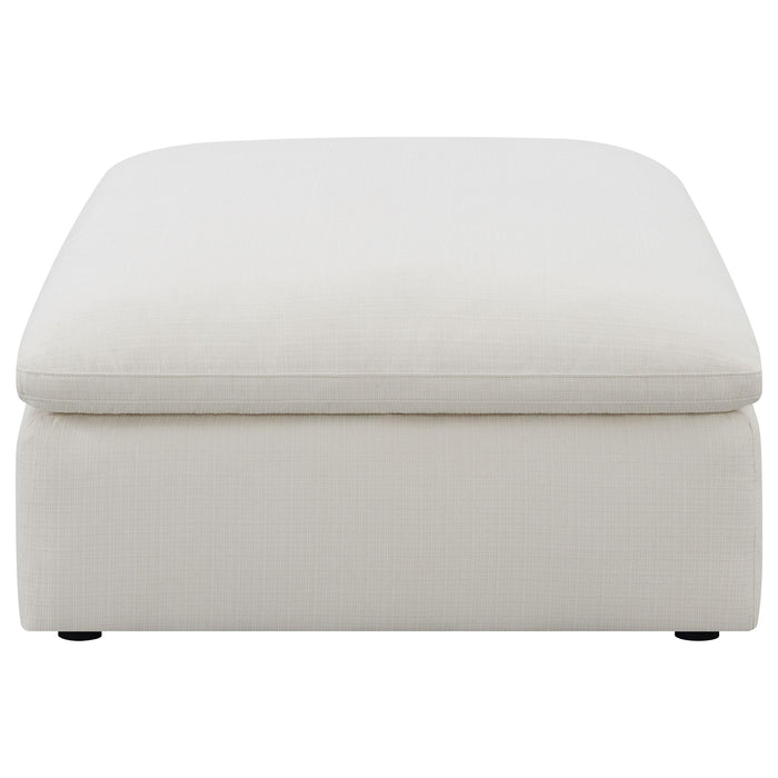 Hobson Square Upholstered Ottoman Ivory