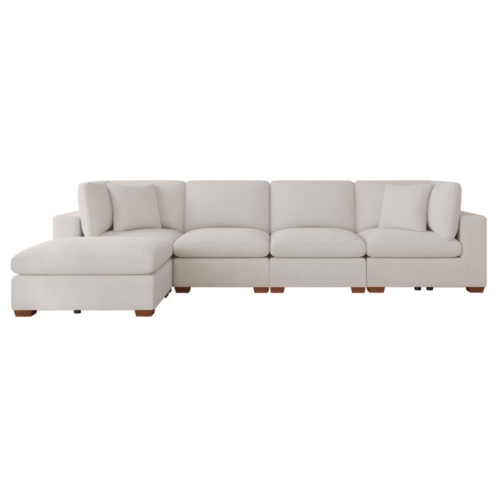 Lakeview 5-piece Upholstered Modular Sectional Sofa Ivory