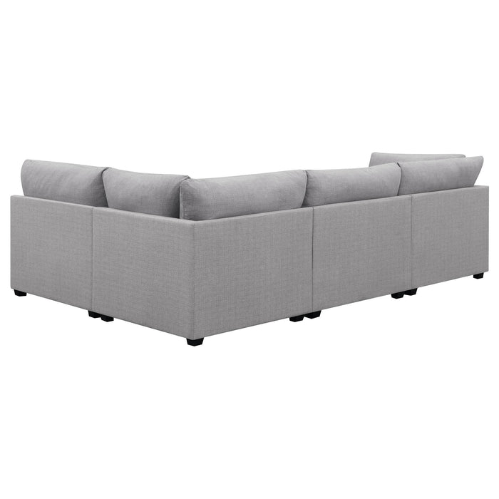 Cambria 4-piece Upholstered Modular Sectional Sofa Grey