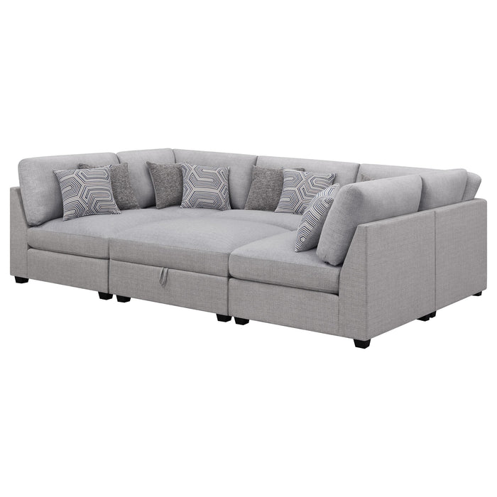 Cambria 6-piece Upholstered Modular Sectional Sofa Grey
