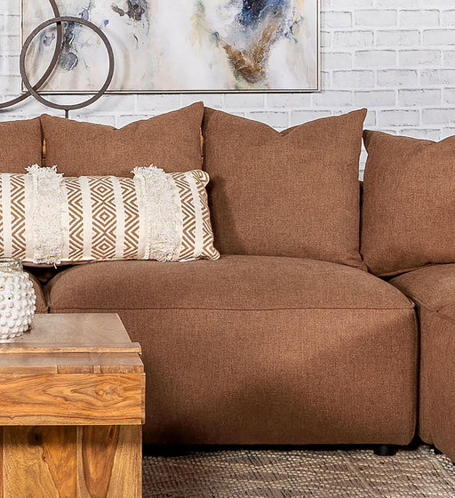 Jennifer Upholstered Armless Chair Terracotta