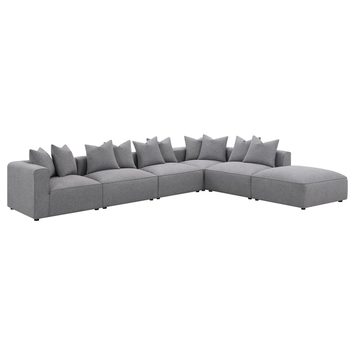 Jennifer 6-piece Upholstered Modular Sectional Grey