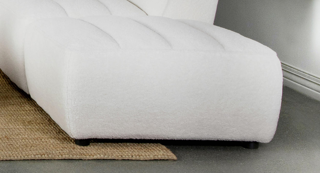 Sunny Square Upholstered Ottoman Natural