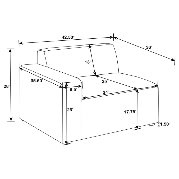 Freddie Upholstered LAF Chair Pearl