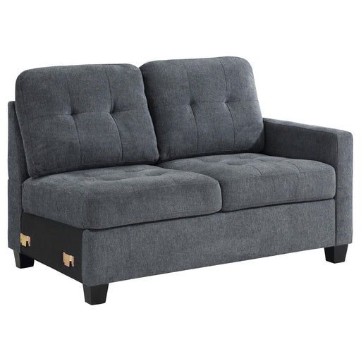 Georgina Upholstered RAF Loveseat Steel Grey