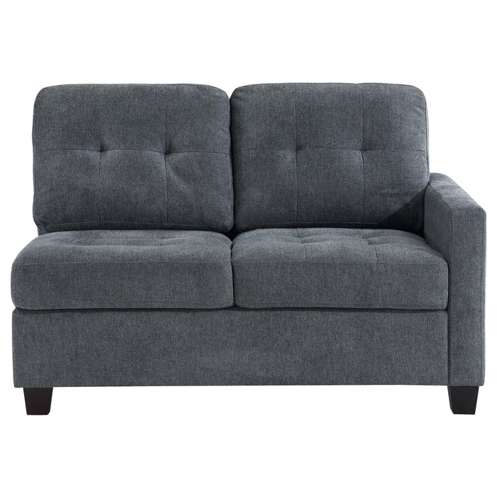 Georgina Upholstered RAF Loveseat Steel Grey