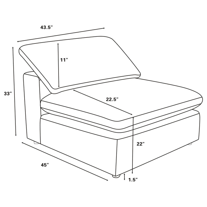 Raleigh Boucle Upholstered Armless Chair Grey