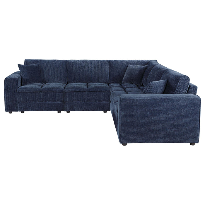 Atlantic 5-piece Upholstered Modular Sectional Sofa Blue