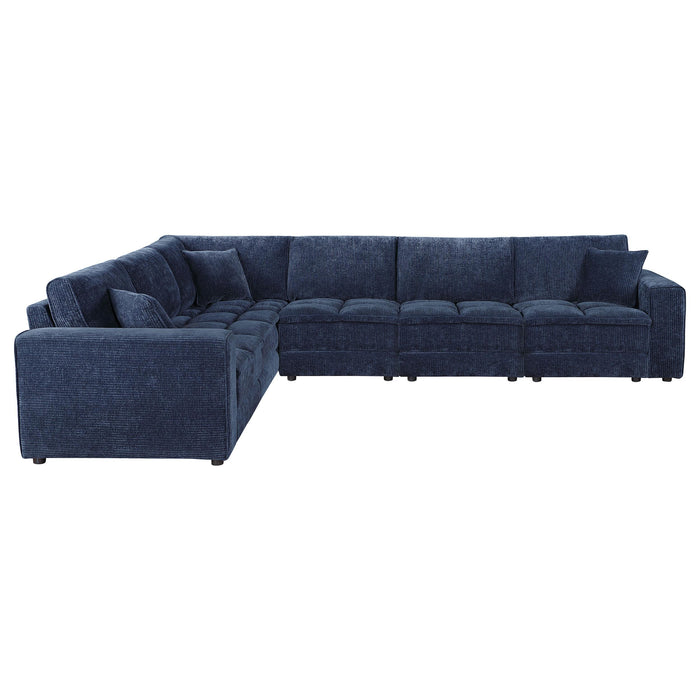 Atlantic 6-piece Upholstered Modular Sectional Sofa Blue
