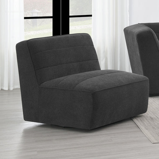Sunny Upholstered Armless Chair Dark Charcoal_x000D_