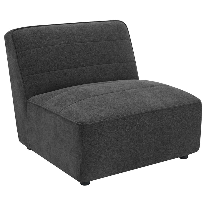 Sunny Upholstered Armless Chair Dark Charcoal_x000D_