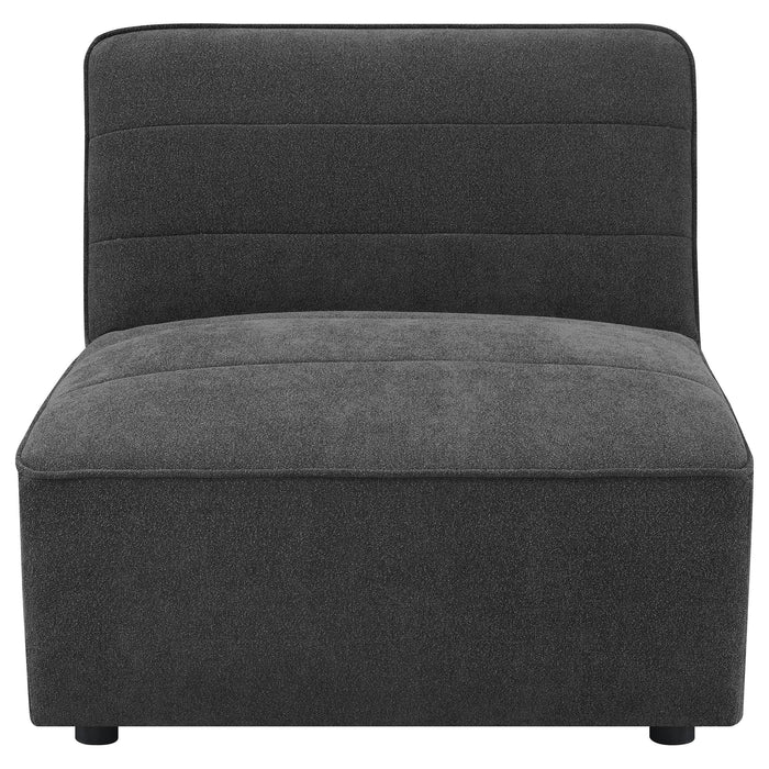 Sunny Upholstered Armless Chair Dark Charcoal_x000D_