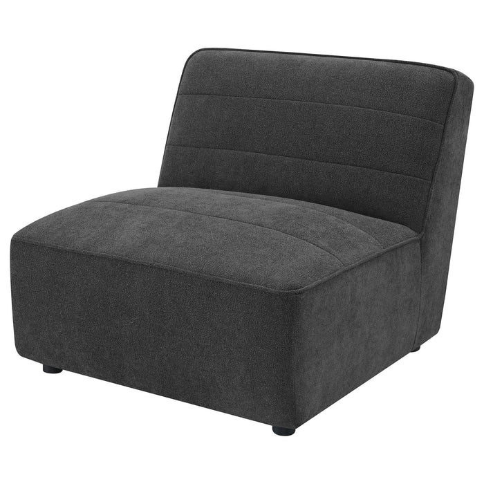 Sunny Upholstered Armless Chair Dark Charcoal_x000D_