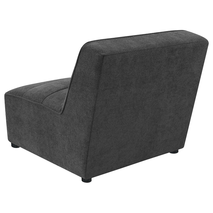 Sunny Upholstered Armless Chair Dark Charcoal_x000D_