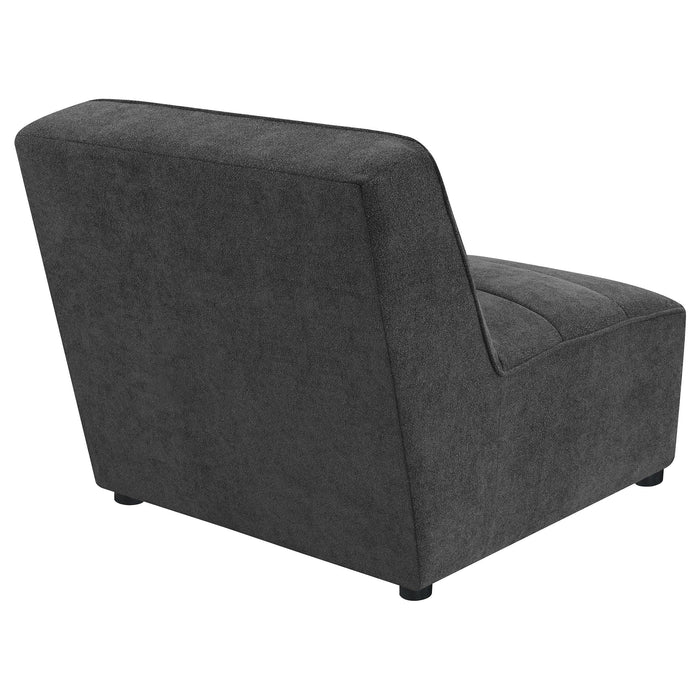 Sunny Upholstered Armless Chair Dark Charcoal_x000D_