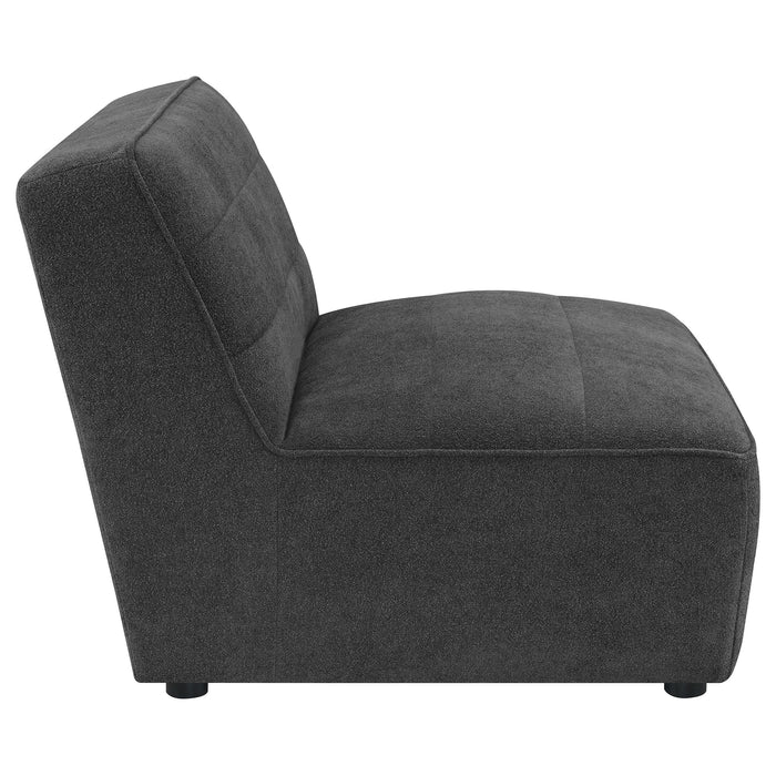 Sunny Upholstered Armless Chair Dark Charcoal_x000D_