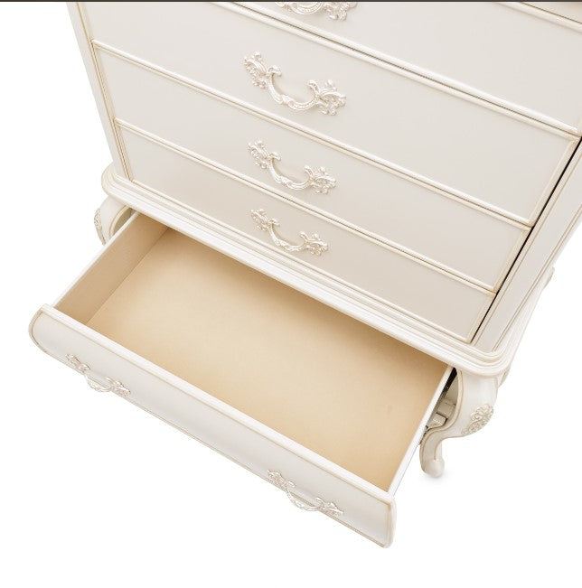 AICO Lavelle 6-Drawer Chest in Classic Pearl